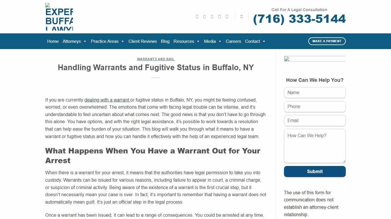 Handling Warrants and Fugitive Status in Buffalo, NY